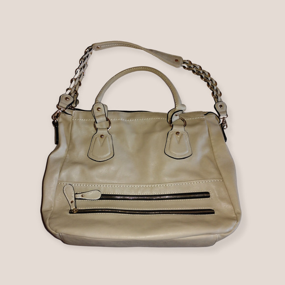 Charming Charlie beige tote handbag Large Chain handle - Picture 6 of 7